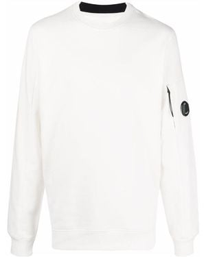 C.P. Company Lens-Detailed Cotton Jumper - White