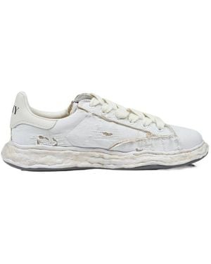 Maison Mihara Yasuhiro Charles Og Sole Ripped-Canvas Trainers - White
