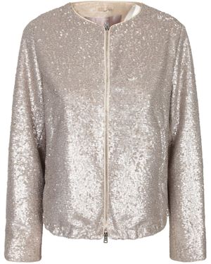 Herno Resort Sequin-Embellished Bomber Jacket - Brown
