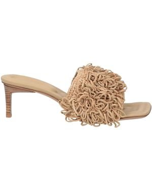 Jacquemus Suede Slide Sandals - Natural