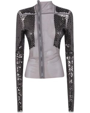 Rick Owens Sequinned Zipped Top - Black
