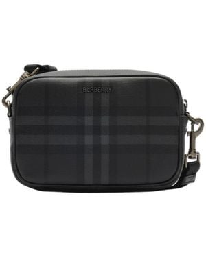 Burberry Mini City Check Crossbody Bag - Black