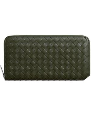 Bottega Veneta Intrecciato Piccolo Zip-Around Wallet - Green