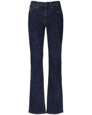 Etro Paisley Straight-Leg Jeans - Blue