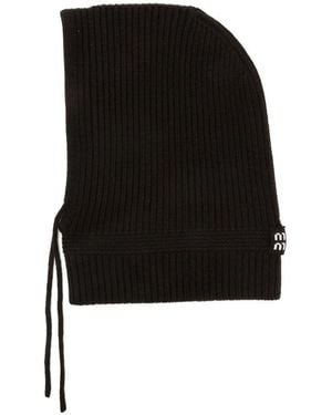 Miu Miu Wool And Cashmere Knit Hood - Black