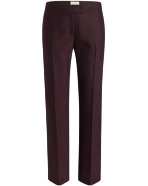 KHAITE Callen Pleated-Front Trousers - Purple