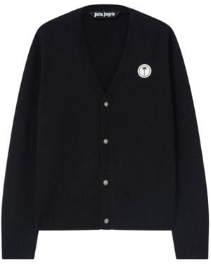 Palm Angels Long-Sleeved Knit Top - Black