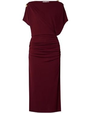 Altuzarra Brina Embellished Ruched Jersey Maxi Dres - Red