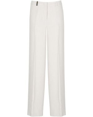 Peserico Ribbed Wide-Leg Pants - White
