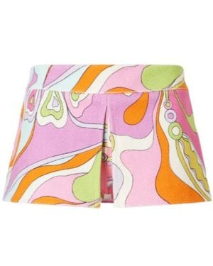 PUCCI Printed Cotton-Terry Shorts - Pink