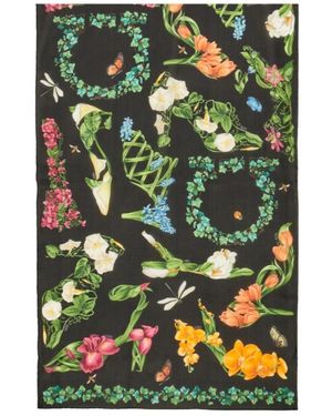 Ferragamo Eden Shoes Print Silk Scarf - Green