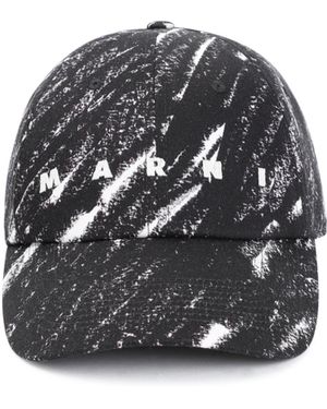 Marni Logo Printed Baseball Cap - Gray