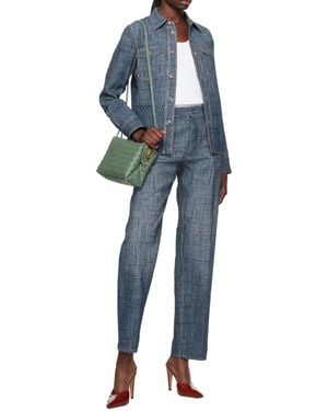 Bottega Veneta Textured Denim Trousers - Blue