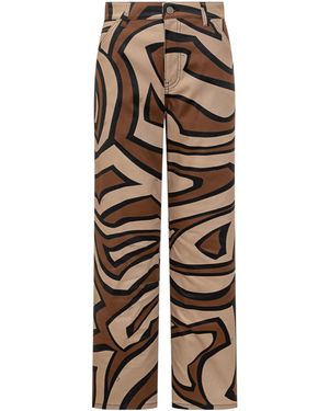 PUCCI Geometric Print Trousers - Natural
