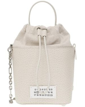 Maison Margiela 5Ac Drawstring Bucket Bag - White