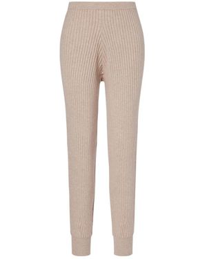 Jardin Des Orangers Ribbed-Knit Cotton And Cashmere Joggers - Natural
