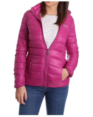 EA7 Logo Quilted Down Jacket - Pink
