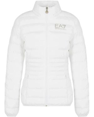 EA7 Logo Down Jacket - White