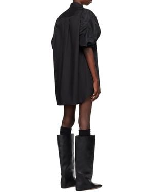 Sacai Balloon-Sleeve Mini Dress - Black