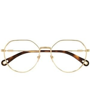 Chloé Chloé Eyewear Geometric-Frame Glasses - Metallic