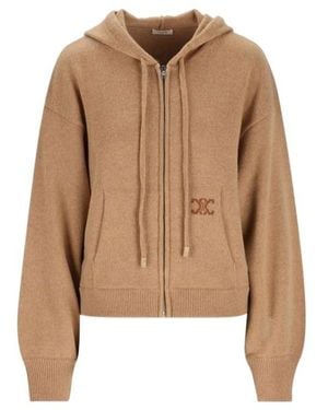 Celine Zip-Up Hoodie - Brown