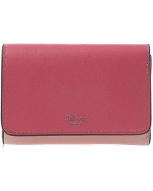 Mulberry Logo-Print Leather Wallet - Red