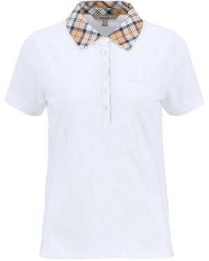 Barbour Short-Sleeved Button-Front Polo Shirt - White