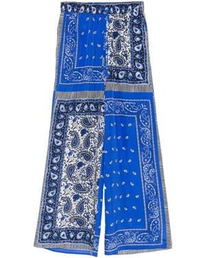 P.A.R.O.S.H. P.A.R.O..H. Shiele Paisley Wide-Leg Pants - Blue