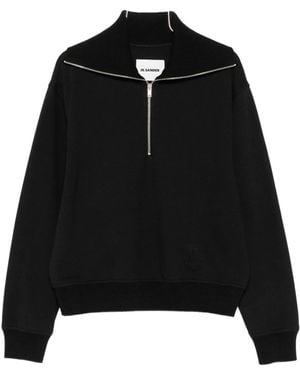Jil Sander Zip-Collar Jumper - Black