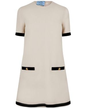 Prada Sablè Short-Sleeved Mini Dress - White