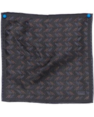Brioni Printed Pocket Square - Grey