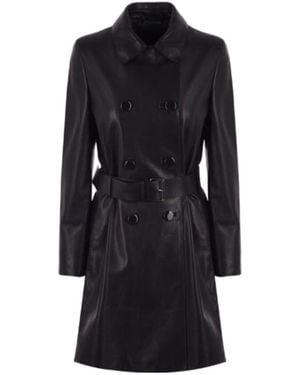 Giorgio Armani X 10 Corso Como Leather Trench Coat - Black