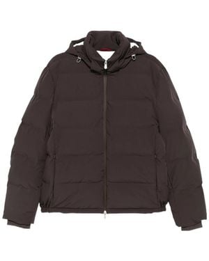 Brunello Cucinelli Hooded Puffer Jacket - Brown