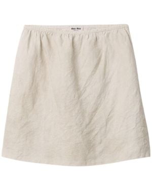 Miu Miu Elastic-Waist Skirt - Natural