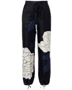 Victoria Beckham Floral Twill Cargo Trousers - Black