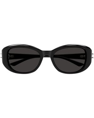 McQueen Eyewear Oval Frame Sunglasses - Black
