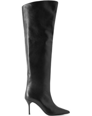 STAUD Leather Over-The-Knee Boots - Black