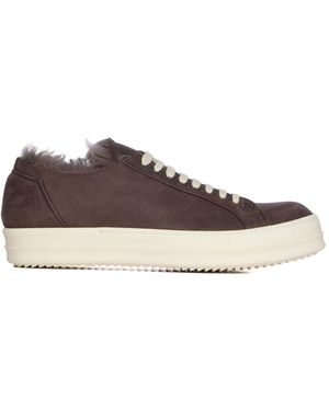 Rick Owens Minimal Vintage Lace-Up Trainers - Brown