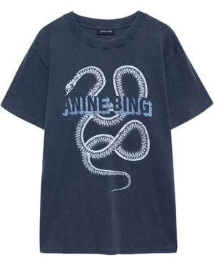 Anine Bing Snake Graphic T-Shirt - Gray