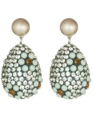 Tory Burch Curiosity Crystal-Pearl Drop Earrings - White