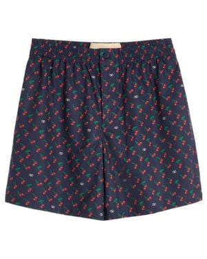 Valentino All-Over Cherry Printed Shorts - Blue