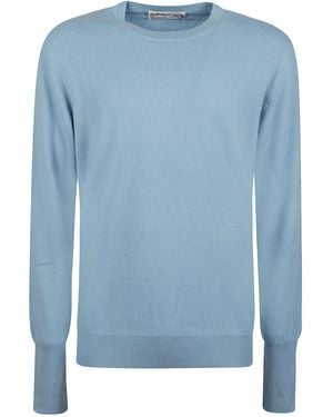 Ballantyne Plain Stitch Sweater - Blue