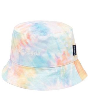 Palm Angels Tie-Dye Print Bucket Hat - Blue