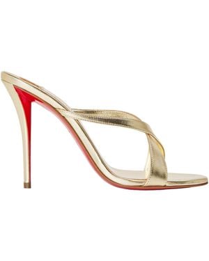 Christian Louboutin Leather Slide Mule Stilettos - White