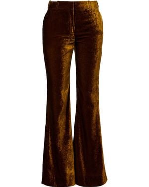 Nina Ricci Velvet Flared Trousers - Brown