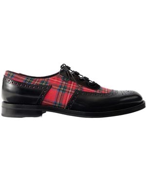 Church's Checked Twill And Leather Brogues - Red