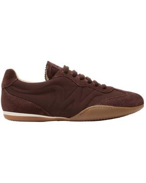 Weekend by Maxmara Technical Fabric And Split-Leather Flat Trainers - Brown