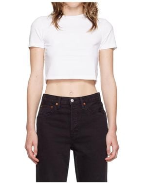 RE/DONE Short-Sleeve Cropped T-Shirt - Black