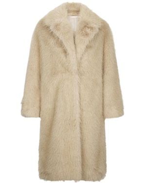 Liu Jo Long-Sleeved Faux-Fur Coat - Natural