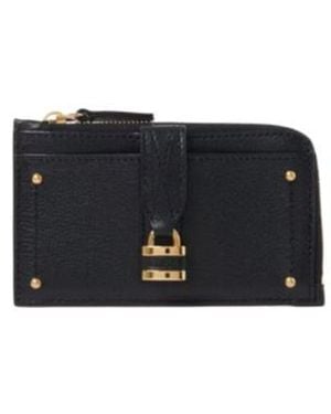 Chloé Chloé Lock Detailed Zipped Card Holder - Black